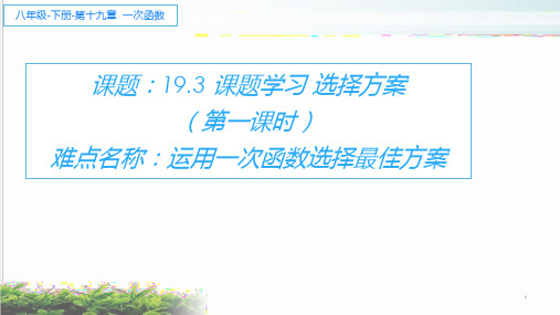 课题学习—选择方案课件人教版八年级数学下册ppt