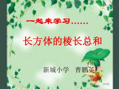 长方体的棱长总和课件2013,4.21