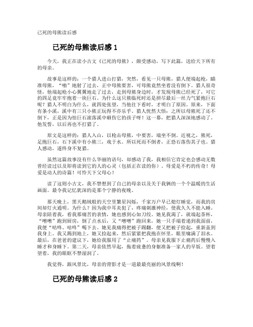 已死的母熊读后感