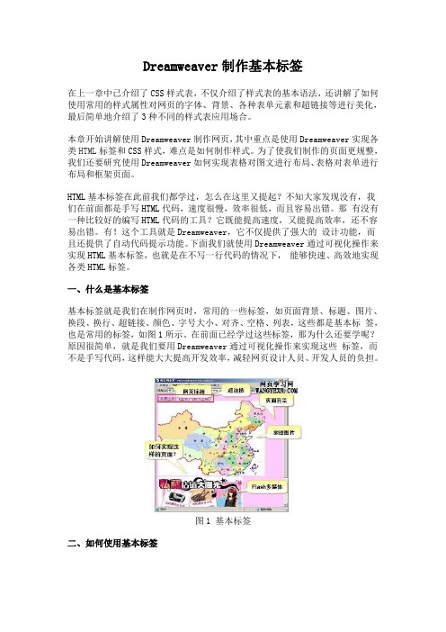 Dreamweaver制作基本标签
