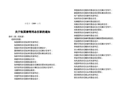 小党字(2009)1号