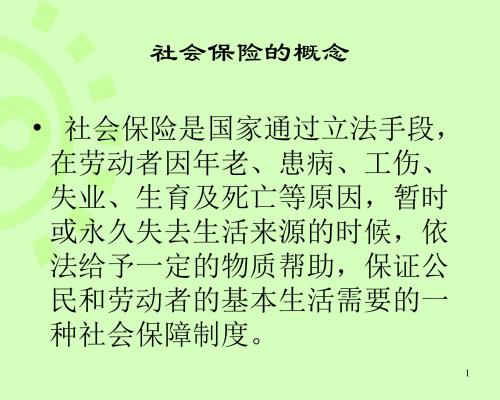 社会保险的概念 PPT课件