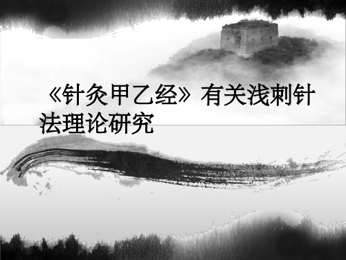 《针灸甲乙经》有关浅刺针法理论研究