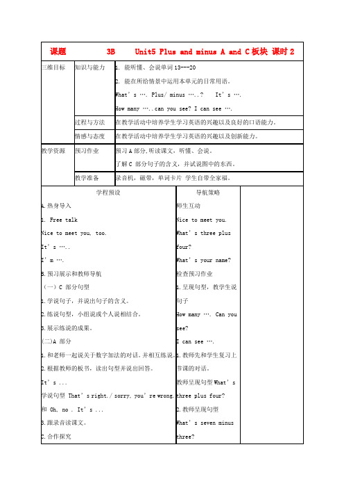三年级英语下册 unit5 第二课教案 苏教牛津版