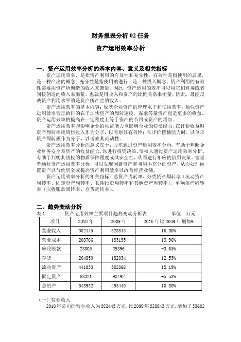 资产运用效率分析