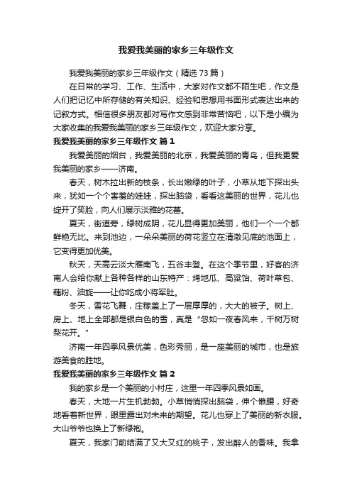 我爱我美丽的家乡三年级作文