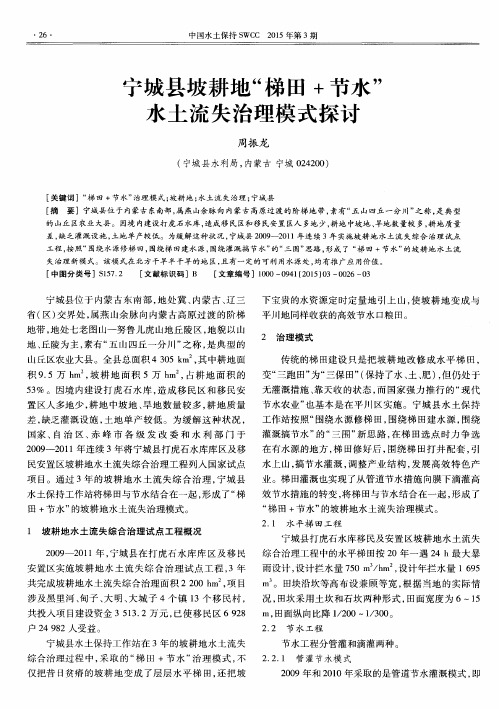宁城县坡耕地“梯田+节水”水土流失治理模式探讨
