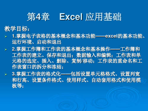 第4章 Excel 应用基础(实际用的)