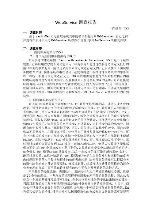 WebService调查报告