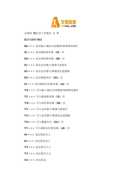 欧姆龙PLC功能指令汇总