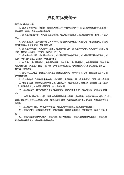 关于成功的优美句子