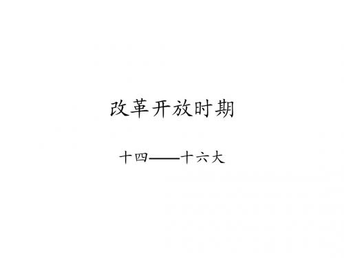 改革开放 十四—十六大