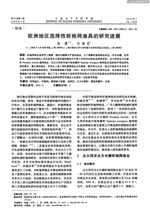 欧洲地区选择性虾拖网渔具的研究进展
