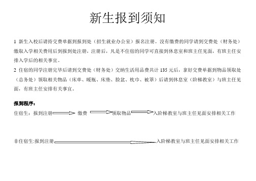 新生报到须知