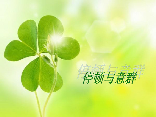 停顿与意群