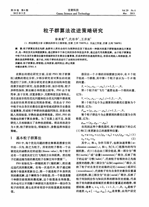 粒子群算法改进策略研究
