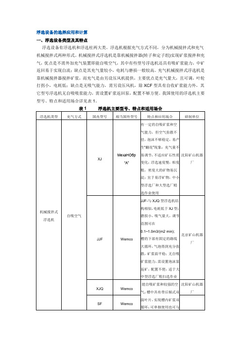 浮选设备的选择应用和计算
