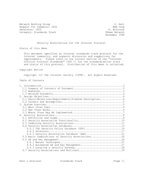 rfc2401.Security Architecture for the Internet Protocol