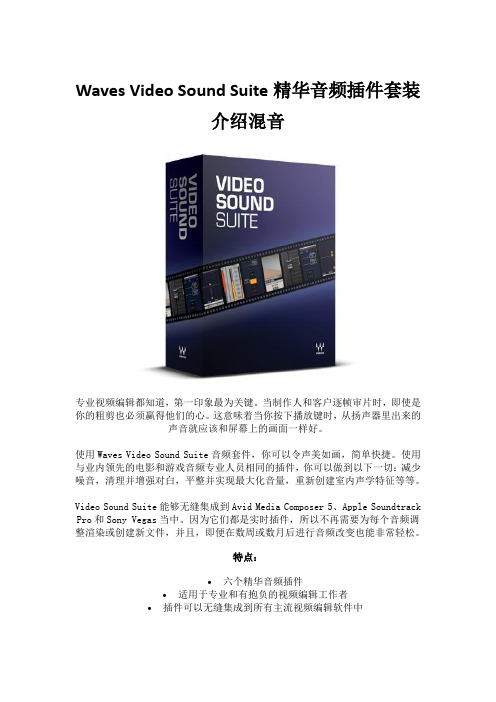 Waves Video Sound Suite精华音频插件套装介绍混音