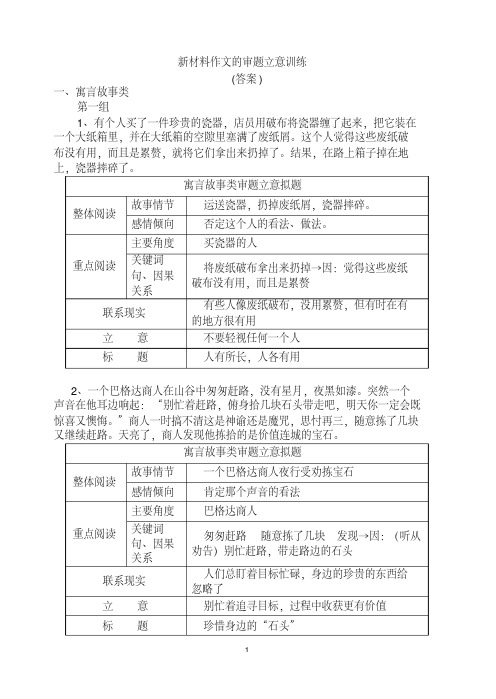 高三语文作文新材料作文的审题立意训练导学案