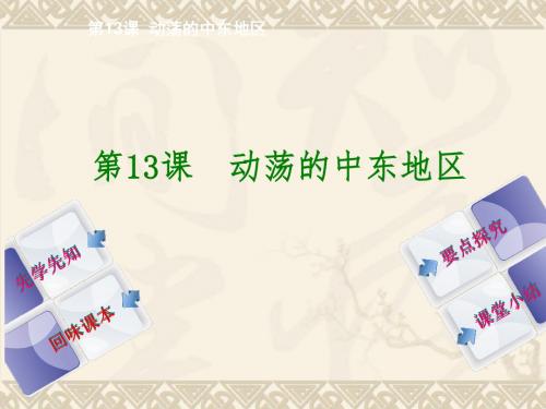九年级下册 第13课 动荡的中东地区课件 新人教版