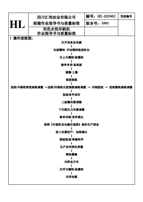 纸箱水印机作业指导书2013年-2