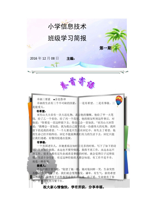 信息技术班级简报