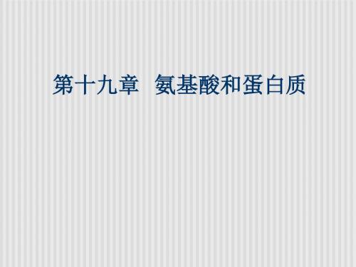 第十九部分氨基酸和蛋白质教学课件