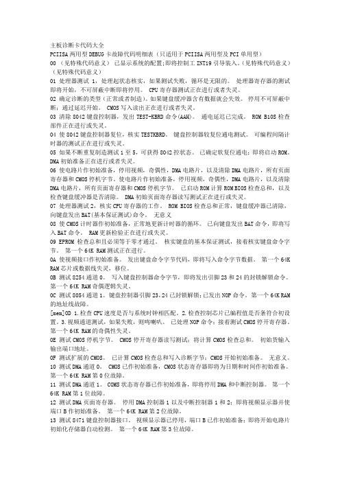 主板诊断卡代码大全