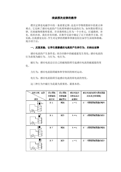 浅谈楞次定律的教学