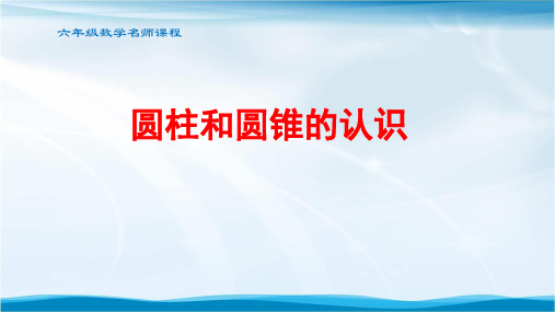 小学六年级数学圆柱和圆锥的认识课件