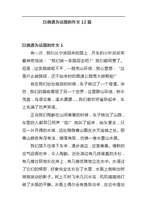 以偶遇为话题的作文12篇