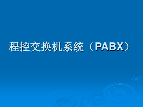 程控交换机系统(PABX).