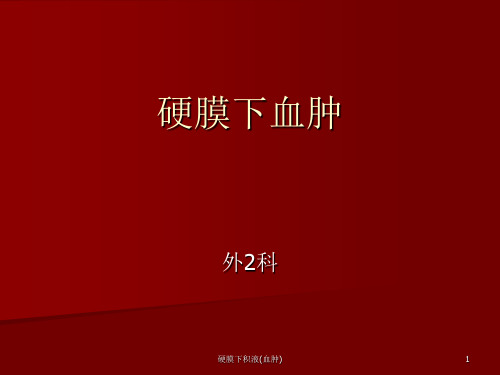 硬膜下积液(血肿)PPT课件