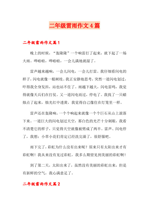 二年级雷雨作文4篇