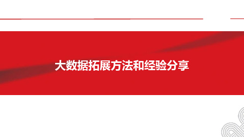 金融行业大数据拓展方法和经验分享