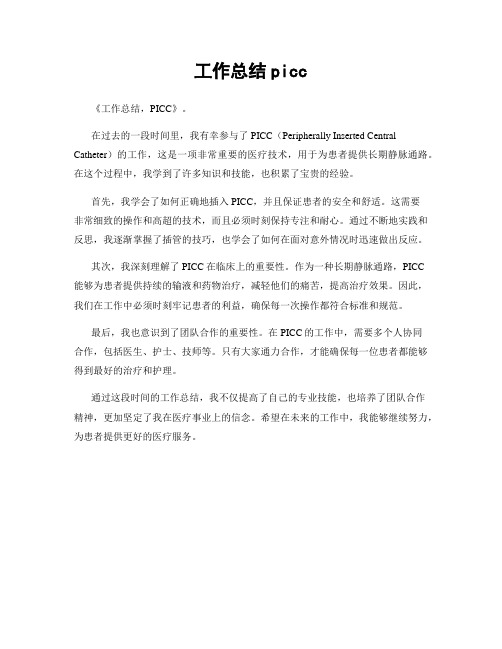 工作总结picc