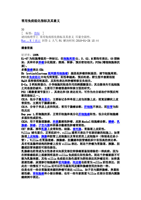 常用免疫组化指标及其意义(2)