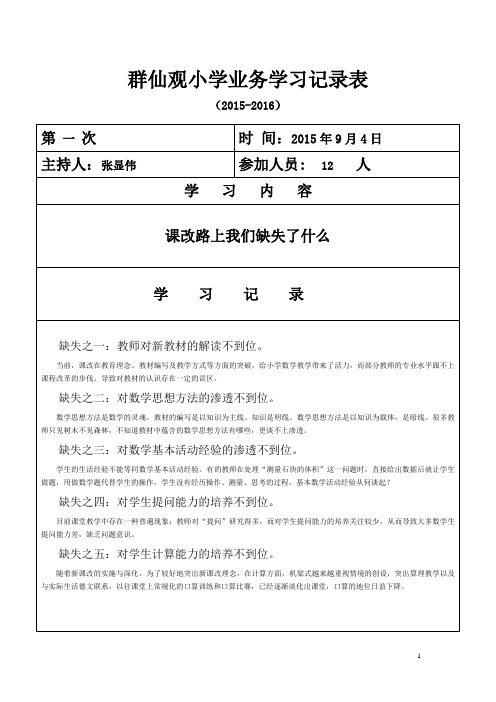2015-2016教师业务学习记录14次