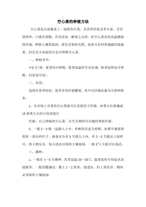 空心菜的种植方法