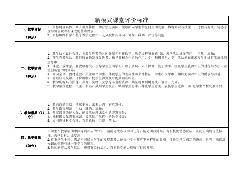 新课堂评价标准