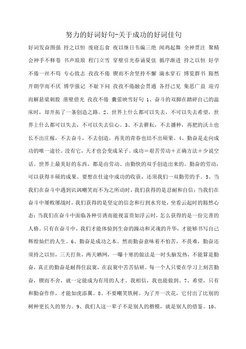 小度写范文努力的好词好句-关于成功的好词佳句模板