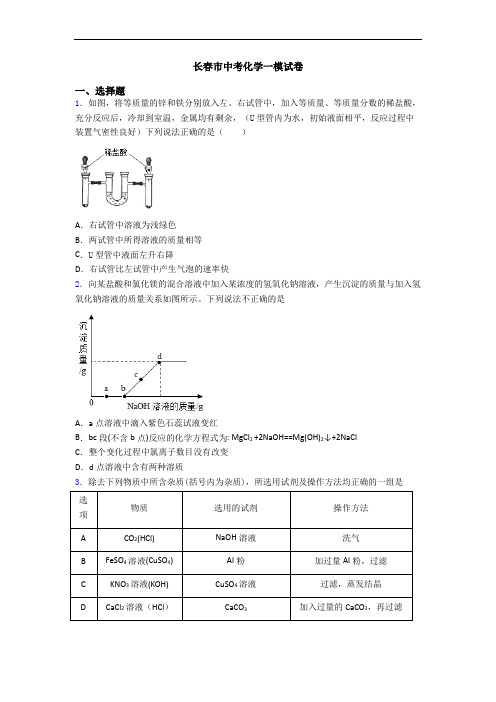 长春市中考化学一模试卷