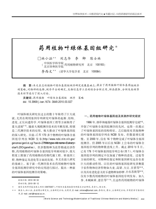 药用植物叶绿体基因组研究