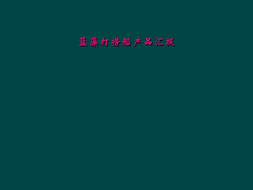 蓝藻打捞船产品汇报
