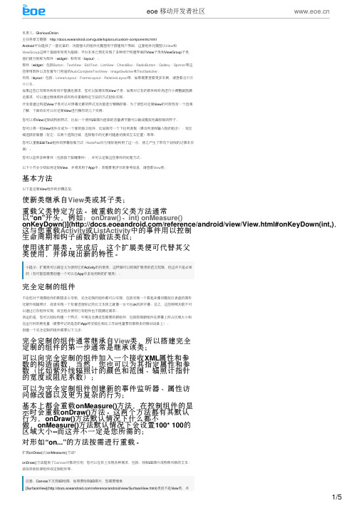 【Android开发API】用户界面 - 自定义控件 - Custom Components