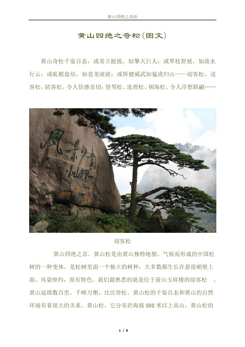 黄山四绝之奇松(图文)