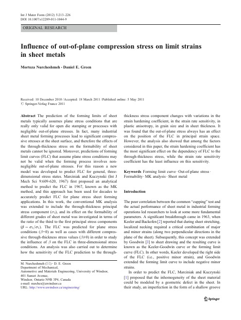 Influence of out-of-plane compression stress on limit strains in  sheet metals