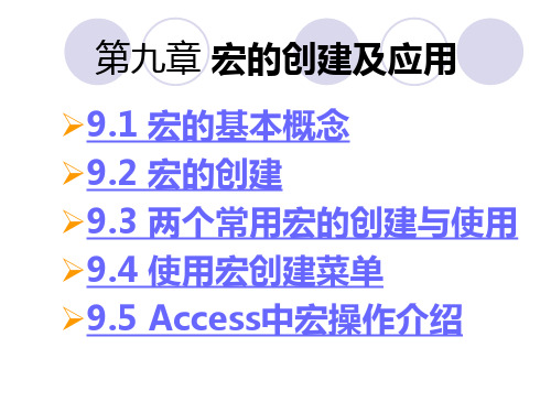 第九章 宏的创建及应用