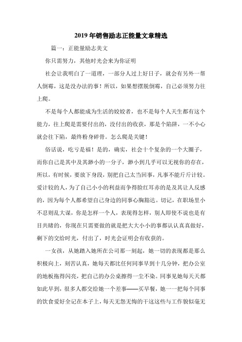 2019年销售励志正能量文章精选.doc